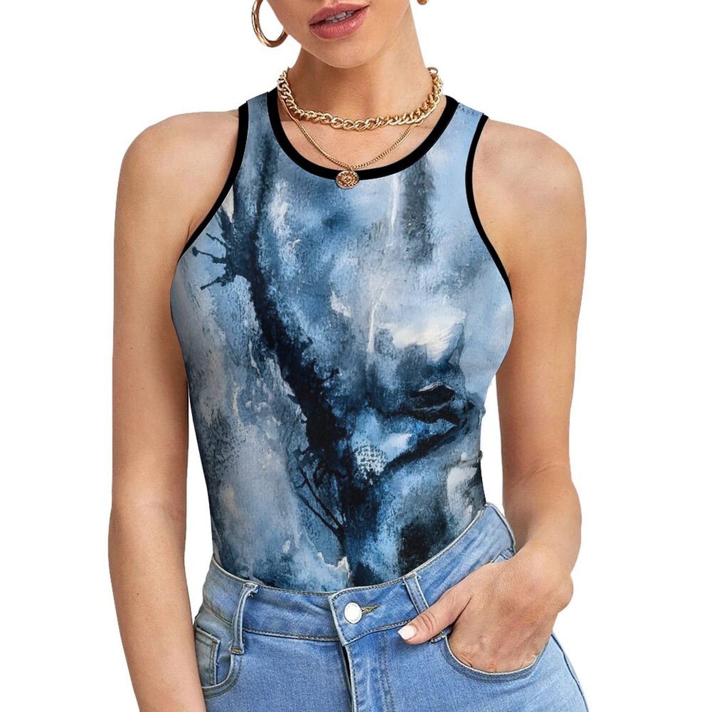 C3 Cave watercolour storm painting print vest