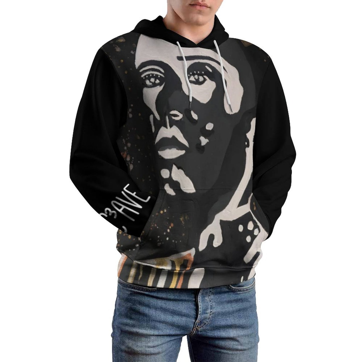 C3 Cave Art Hoodie with Double-layer Cap - Vitiligo is beautiful print