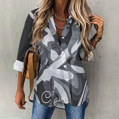 C3 Cave long line Women's shirt in concrete angel art print