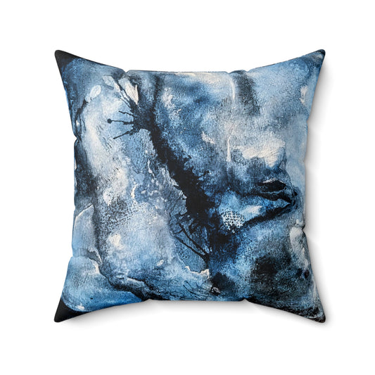 Faux Suede Square Pillow - Watercolor