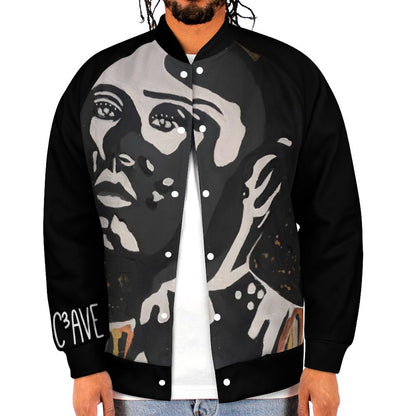 C3 Cave Men's Baseball Jacket  - Vitiligo is beautiful