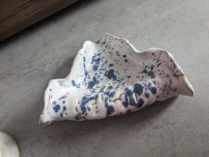 Handmade curdled Soap pottery dish