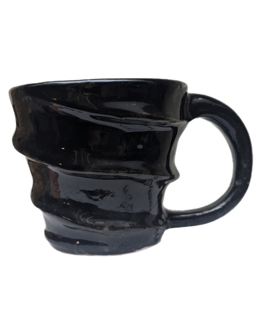 Noir swirl mug - hand thrown/ hand built