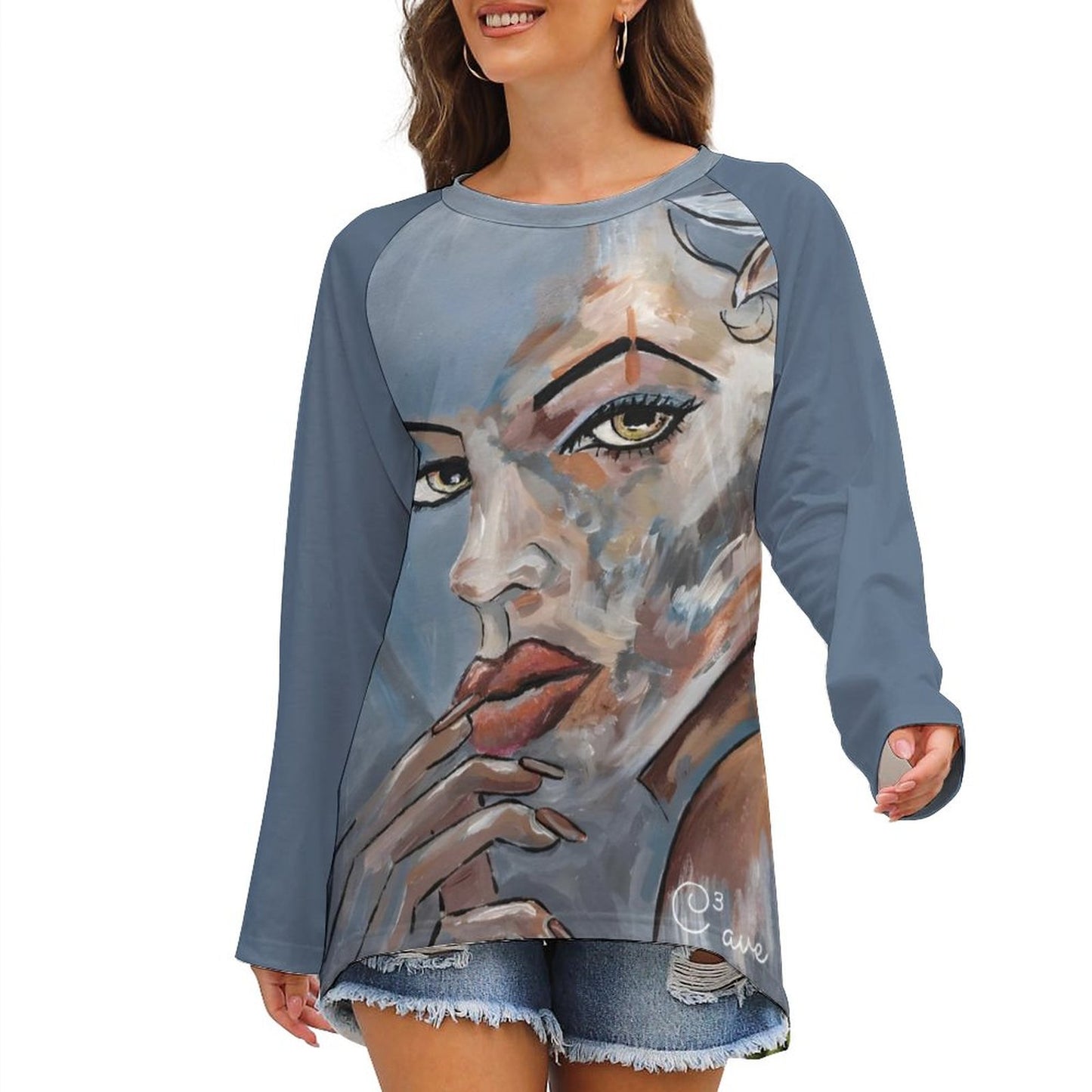 Custom Women's Long Sleeve U-Neck T-Shirt