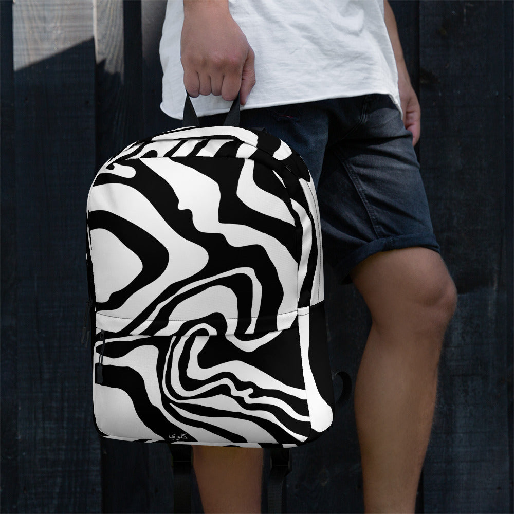 B/W swirl backpack