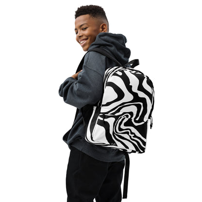 B/W swirl backpack