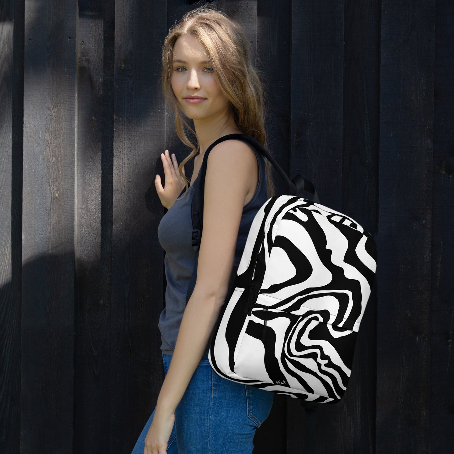 B/W swirl backpack