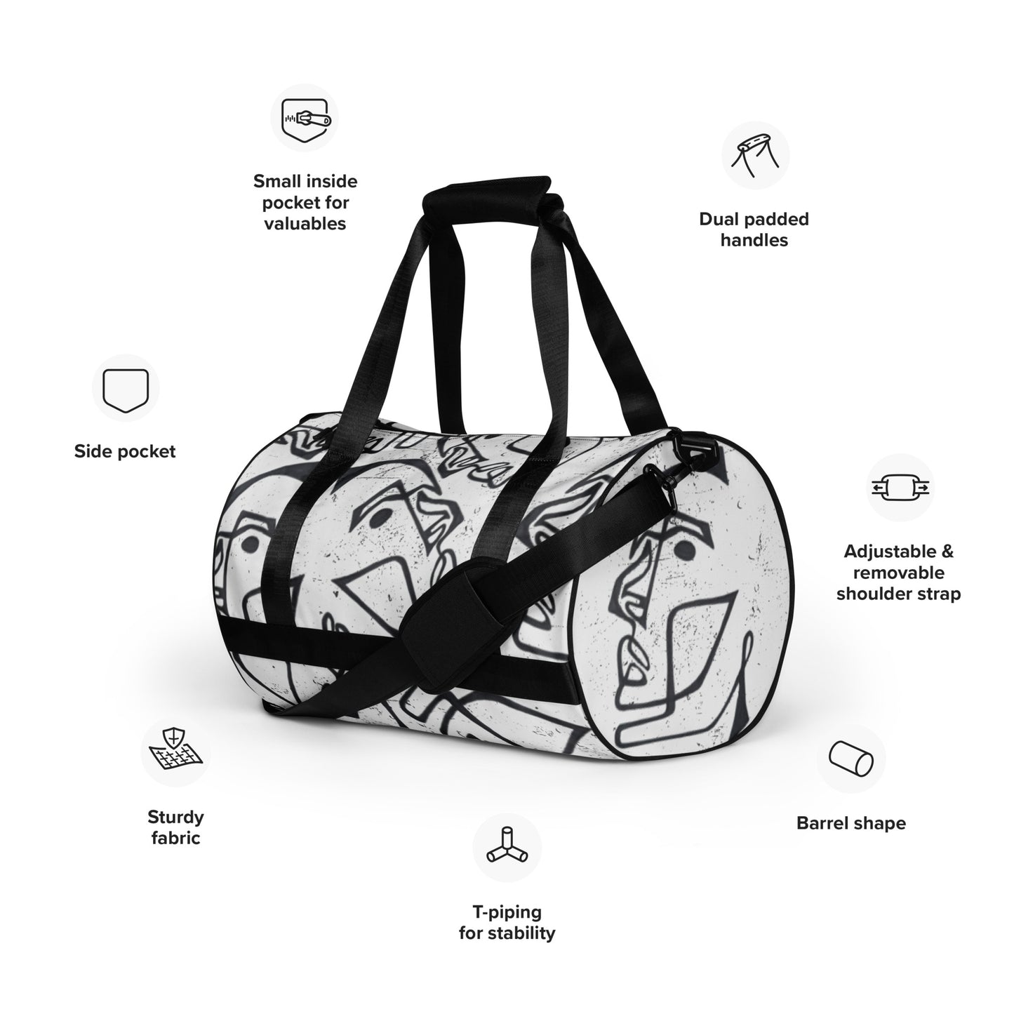 All-over print gym bag - Face