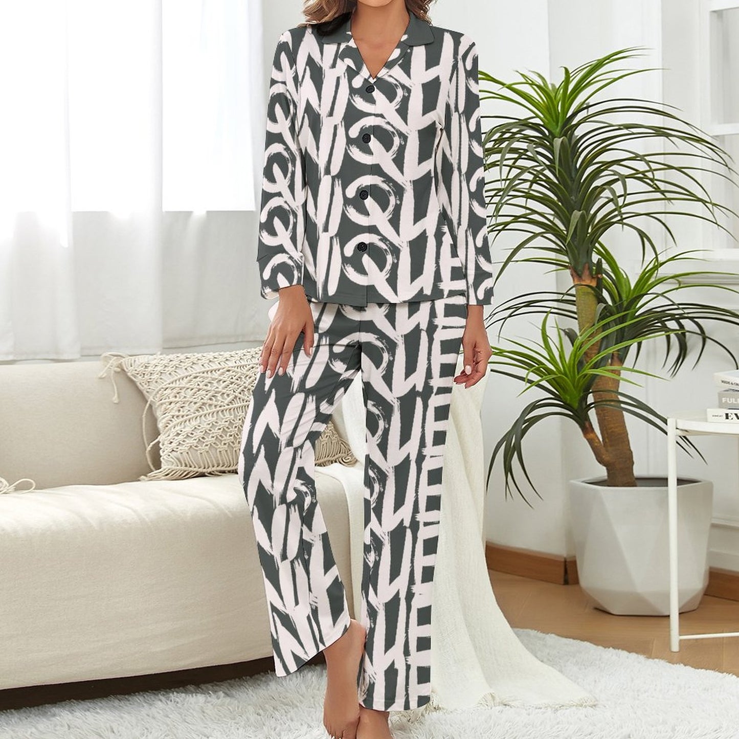 C3 Cave satin Pajama Set