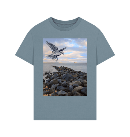 Stone Blue Men's oversized tee Organic cotton