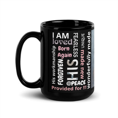 Affirmation Black Glossy Mug -Poser