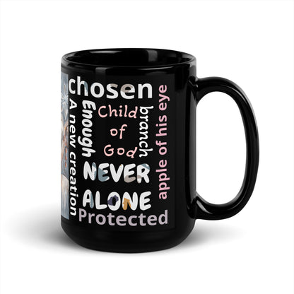 Affirmation Black Glossy Mug -Poser