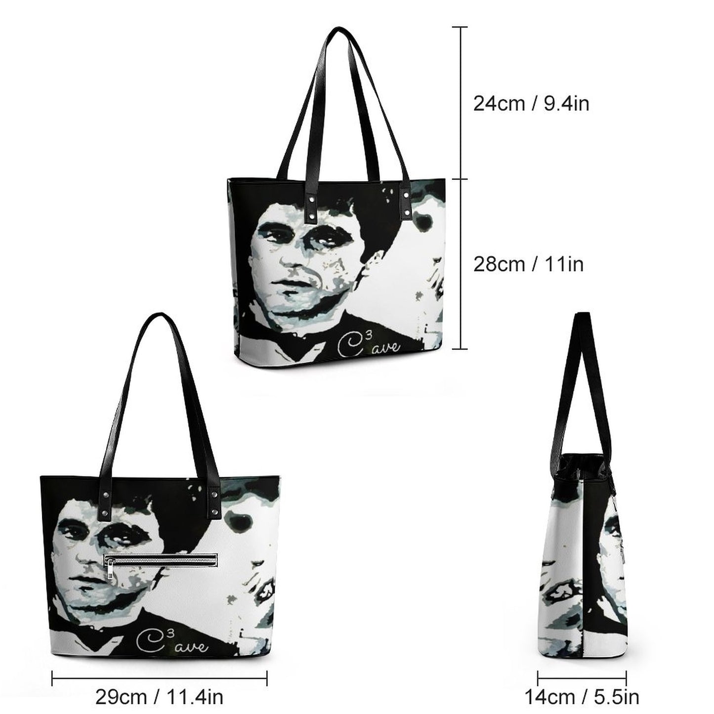 C3 Cave Women's Al Pacino Leather  Tote Bag