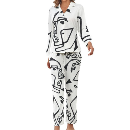 C3 Cave Satin PJs Set - line draw