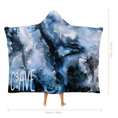 C3 Cave Wrap Hooded Blanket - Watercolour storm print