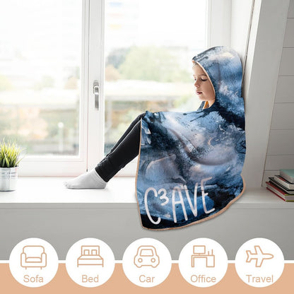 C3 Cave Wrap Hooded Blanket - Watercolour storm print