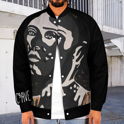 C3 Cave Men's Baseball Jacket  - Vitiligo is beautiful