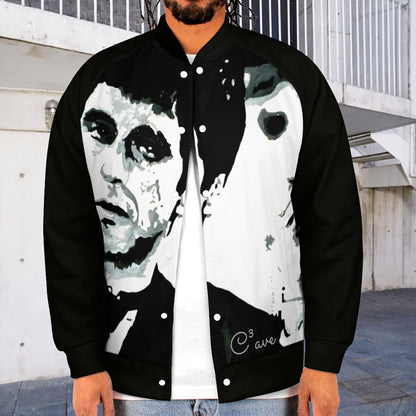 C3 Cave Al Pacino painting printed on Men's Baseball Jacket