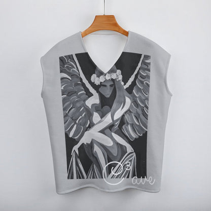 C3 Cave Sleeveless Old money style Vest 'Concrete angel Print' impressive quality