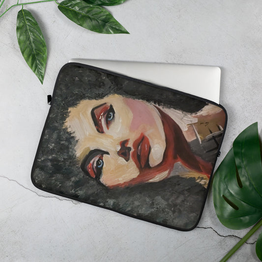 Laptop Sleeve white chick with an afro