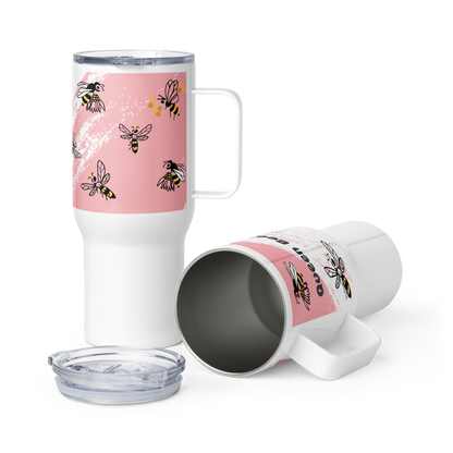 Queen Bee Travel mug with a handle