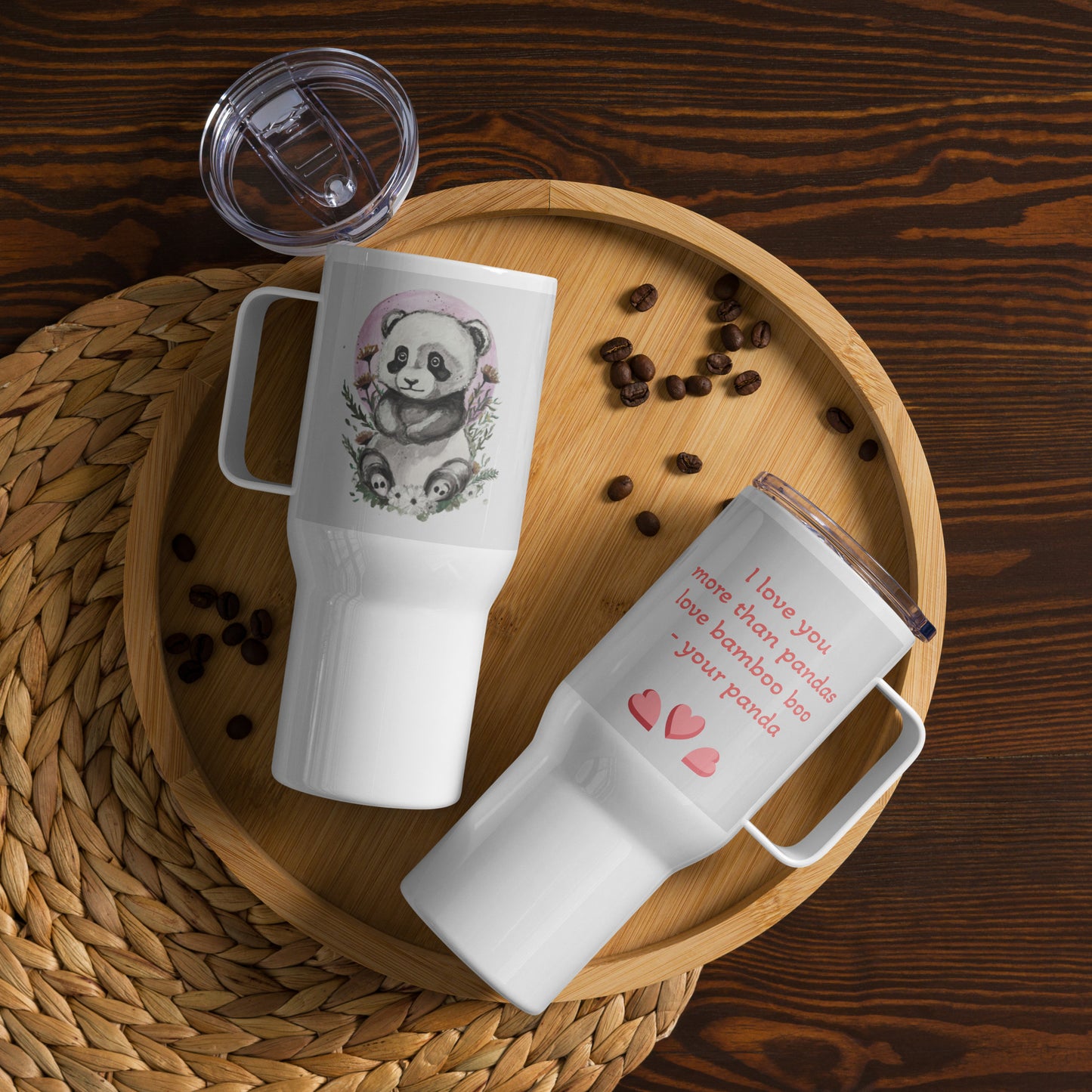 Travel mug with a handle -Panda