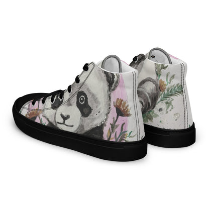 Women’s high top canvas shoes - panda