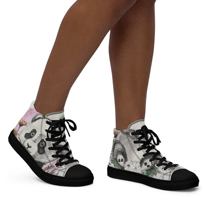 Women’s high top canvas shoes - panda