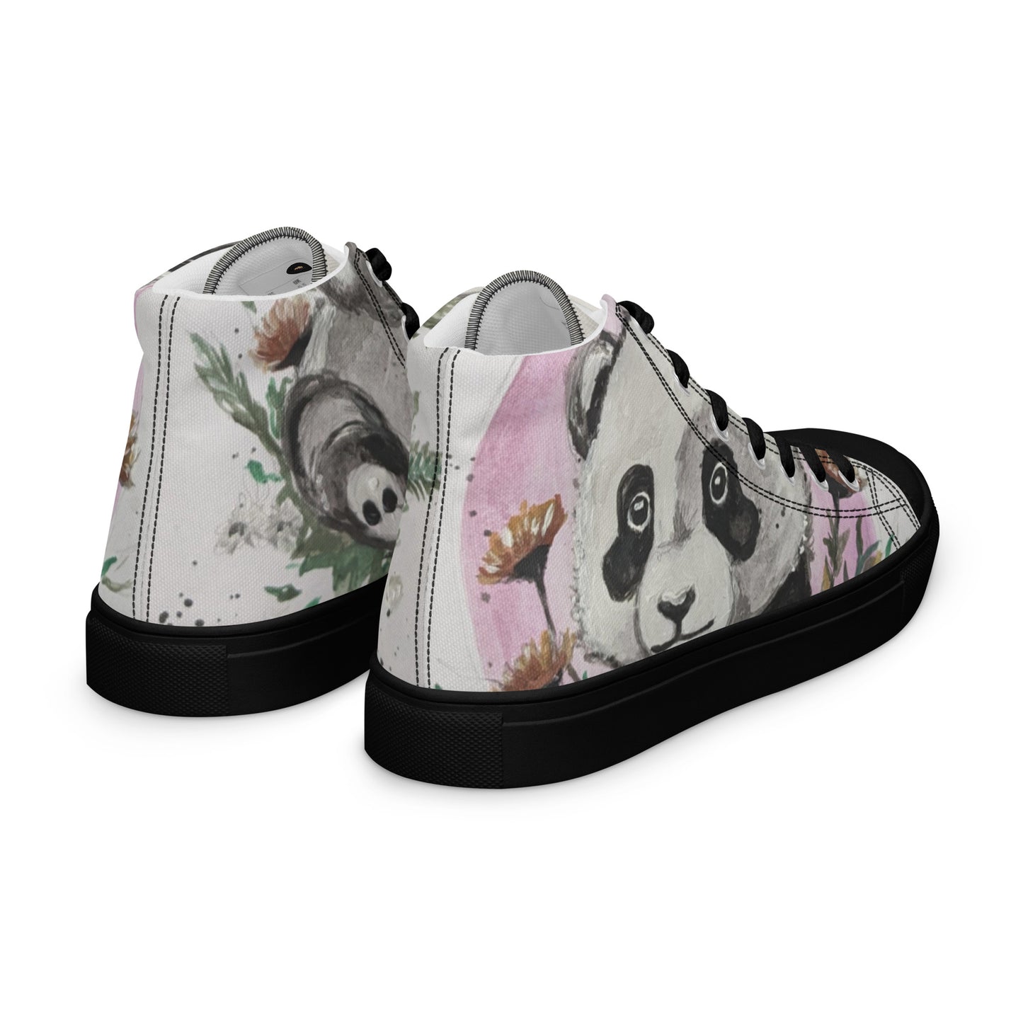 Women’s high top canvas shoes - panda