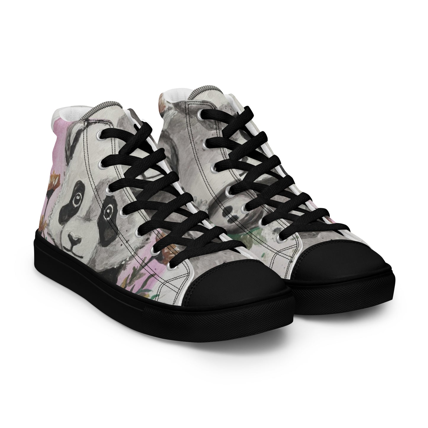 Women’s high top canvas shoes - panda