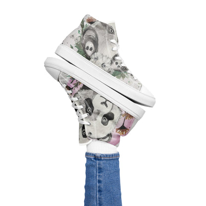 Women’s high top canvas shoes - panda